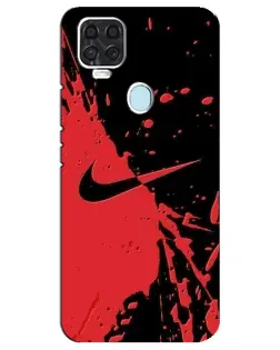 Чехол для ZTE Blade V2020 с картинкой «Красные брызги Nike»