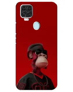 Чехол для ZTE Blade V2020 с картинкой «Bored Ape в красном»