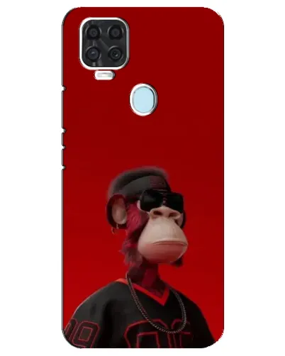 Чехол для ZTE Blade V2020 с картинкой «Bored Ape в красном»