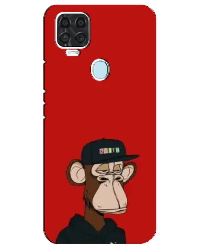 Чехол для ZTE Blade V2020 с картинкой «Bored Ape — красный фон»