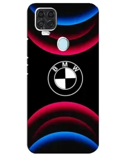 Чехол для ZTE Blade V2020 с картинкой «Логотип BMW и неоновые дуги»