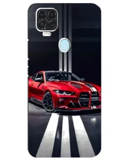 Чехол для ZTE Blade V2020 с картинкой «Красная BMW на дороге»