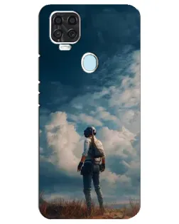 Чохол для ZTE Blade V2020 з картинкою «Герой PUBG на скелі»