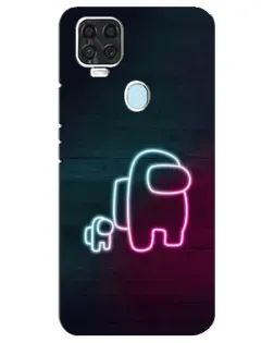 Чехол для ZTE Blade V2020 с картинкой «Among Us неон-арт»