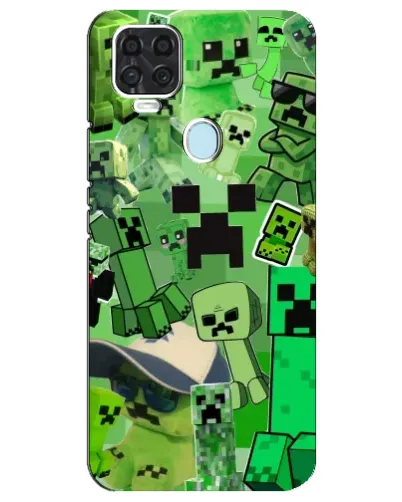Чехол для ZTE Blade V2020 с картинкой «Криперы Minecraft»