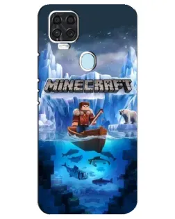 Чехол для ZTE Blade V2020 с картинкой «Minecraft ледяной мир»