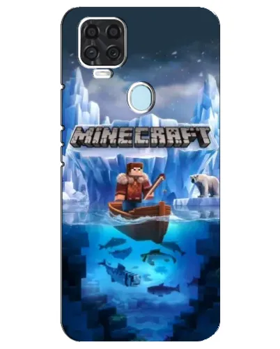 Чехол для ZTE Blade V2020 с картинкой «Minecraft ледяной мир»