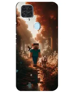 Чехол для ZTE Blade V2020 с картинкой «Стив в лесу»