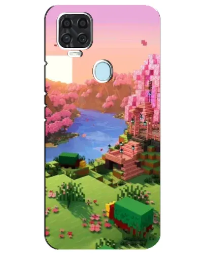 Чехол для ZTE Blade V2020 с картинкой «Розовое дерево Minecraft»