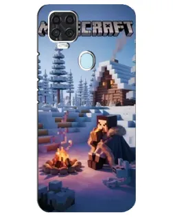 Чехол для ZTE Blade V2020 с картинкой «Зимний Minecraft»