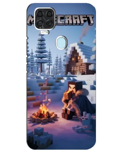 Чехол для ZTE Blade V2020 с картинкой «Зимний Minecraft»