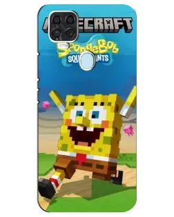 Чохол для ZTE Blade V2020 з картинкою «Губка Боб Minecraft»