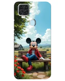 Чехол для ZTE Blade V2020 с картинкой «Микки на скамейке»
