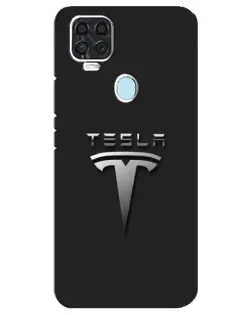 Чехол для ZTE Blade V2020 с картинкой «Стальной логотип Tesla»