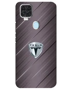 Чехол для ZTE Blade V2020 с картинкой «Металлическая текстура Tesla»