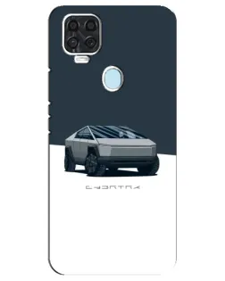 Чехол для ZTE Blade V2020 с картинкой «Серебристый Cybertruck Tesla»