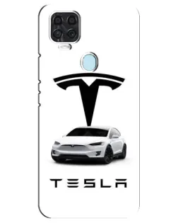 Чехол для ZTE Blade V2020 с картинкой «Tesla White Style»