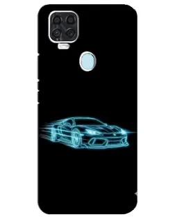 Чехол для ZTE Blade V2020 с картинкой «Неоновый контур Lamborghini»