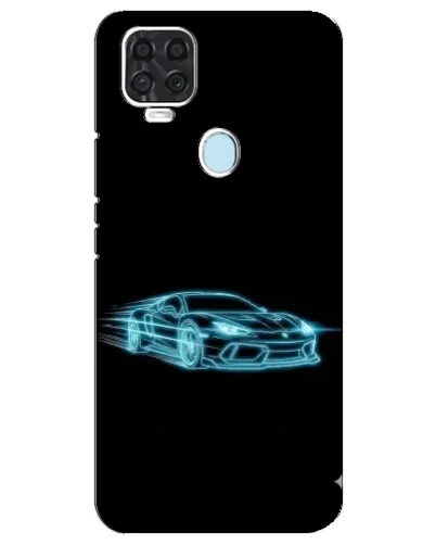 Чехол для ZTE Blade V2020 с картинкой «Неоновый контур Lamborghini»