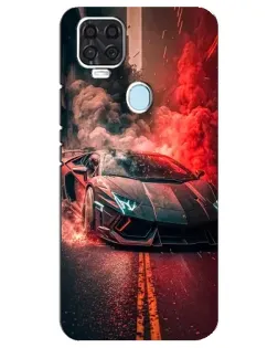 Чехол для ZTE Blade V2020 с картинкой «Lamborghini красный дым»