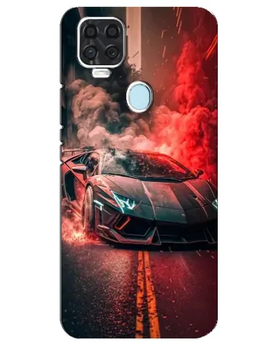 Чехол для ZTE Blade V2020 с картинкой «Lamborghini красный дым»