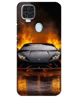 Чехол для ZTE Blade V2020 с картинкой «Lamborghini в огне»