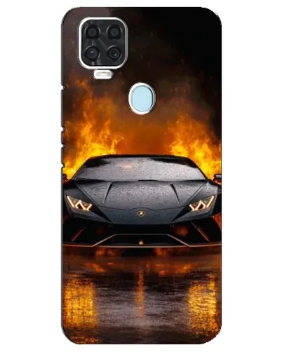 Чехол для ZTE Blade V2020 с картинкой «Lamborghini в огне»