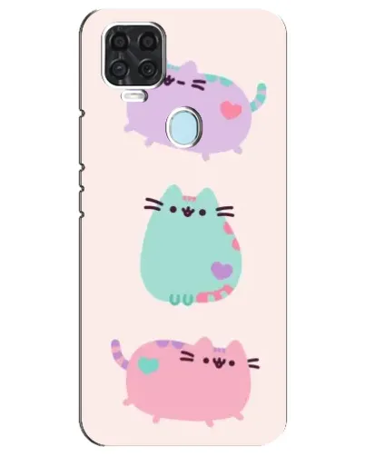 Чохол для ZTE Blade V2020 з картинкою «Pusheen тріо»