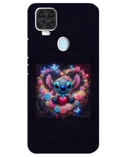 Чехол для ZTE Blade V2020 с картинкой «Stitch в цветах»