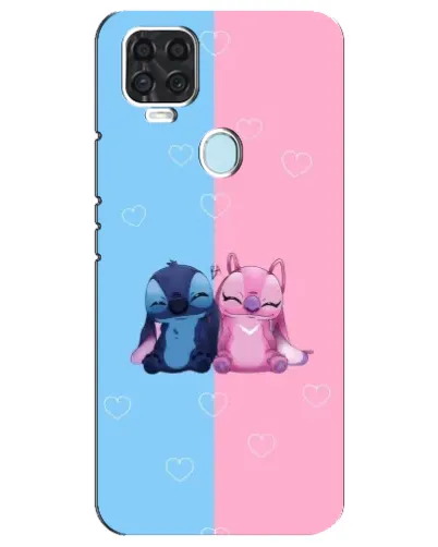 Чехол для ZTE Blade V2020 с картинкой «Stitch и Angel Love»