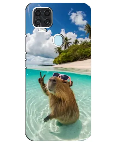 Чехол для ZTE Blade V2020 с картинкой «Капибара на море»