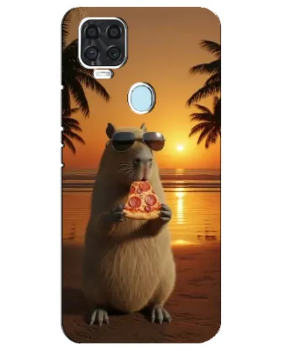 Чехол для ZTE Blade V2020 с картинкой «Капибара с пиццей»