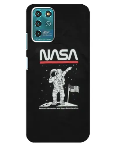 Чехол для ZTE Blade V30 Vita с картинкой «NASA — шагаем по Луне»