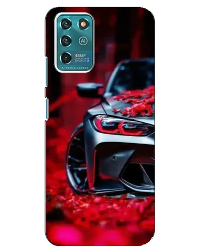 Чехол для ZTE Blade V30 Vita с картинкой «Спортивная BMW и цветы»
