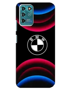 Чехол для ZTE Blade V30 Vita с картинкой «Логотип BMW и неоновые дуги»