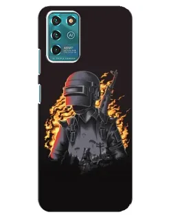 Чехол для ZTE Blade V30 Vita с картинкой «PUBG — огненный силуэт»