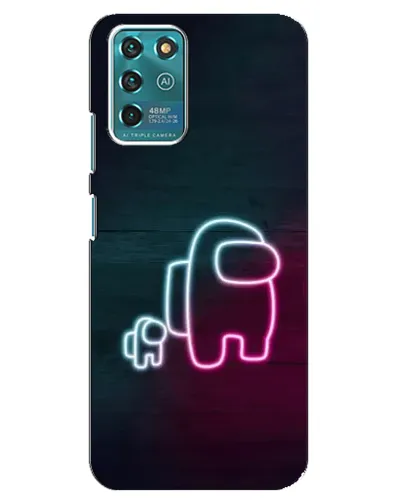 Чехол для ZTE Blade V30 Vita с картинкой «Among Us неон-арт»