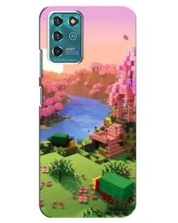Чехол для ZTE Blade V30 Vita с картинкой «Розовое дерево Minecraft»