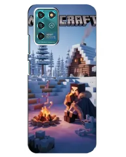 Чехол для ZTE Blade V30 Vita с картинкой «Зимний Minecraft»