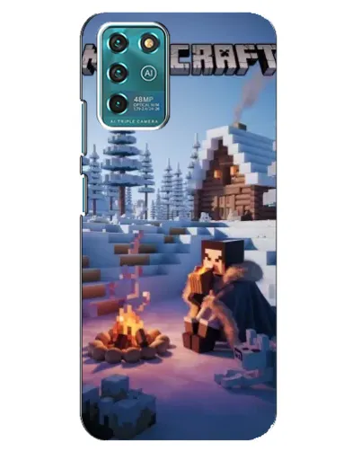 Чехол для ZTE Blade V30 Vita с картинкой «Зимний Minecraft»