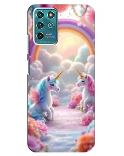 Чохол для ZTE Blade V30 Vita з картинкою «Веселка і єдинороги»