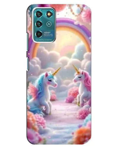 Чохол для ZTE Blade V30 Vita з картинкою «Веселка і єдинороги»