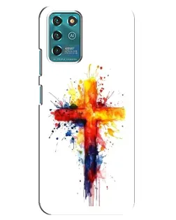 Чехол для ZTE Blade V30 Vita с картинкой «Акварельный крест»