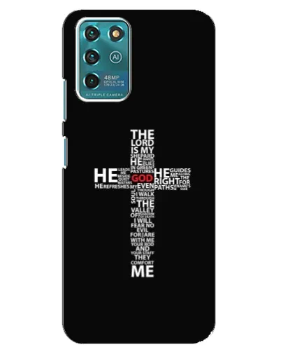 Чехол для ZTE Blade V30 Vita с картинкой «Текстовый крест» Чехол для ZTE Blade V30 Vita с картинкой «Текстовый крест»
