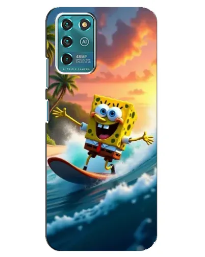 Чехол для ZTE Blade V30 Vita с картинкой «Губка Боб серфингист»