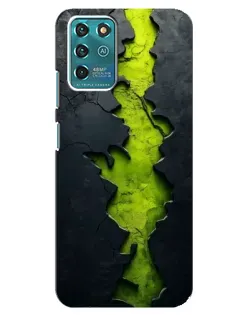 Чехол для ZTE Blade V30 Vita с картинкой «Салатовый разлом скалы»