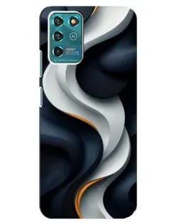 Чехол для ZTE Blade V30 Vita с картинкой «Объемные черно-белые ленты»