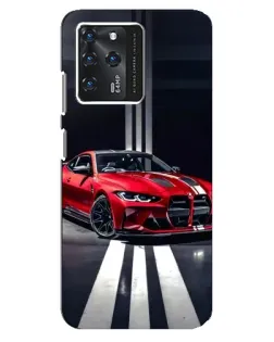 Чехол для ZTE Blade V30 с картинкой «Красная BMW на дороге»