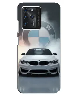 Чехол для ZTE Blade V30 с картинкой «BMW в белом дыму»
