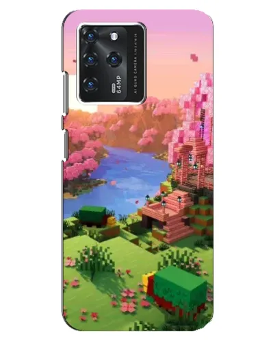 Чехол для ZTE Blade V30 с картинкой «Розовое дерево Minecraft»